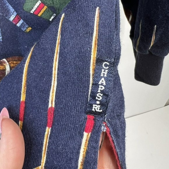 Vintage 90s Chaps Ralph Lauren Rugby Over Print Sports Polo Mens Size XL Rare - Picture 5 of 10